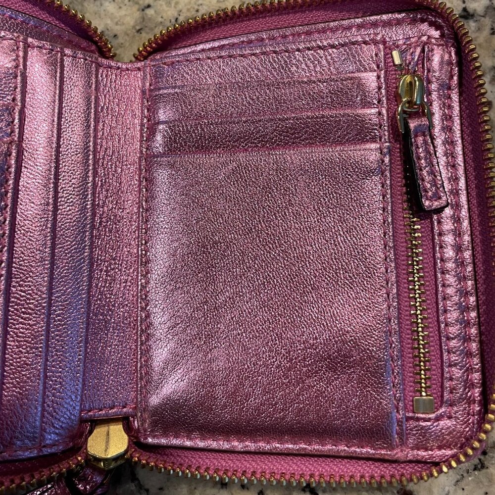 Tory Burch Crinkle Metallic Medium Wallet - Picture 5 of 11